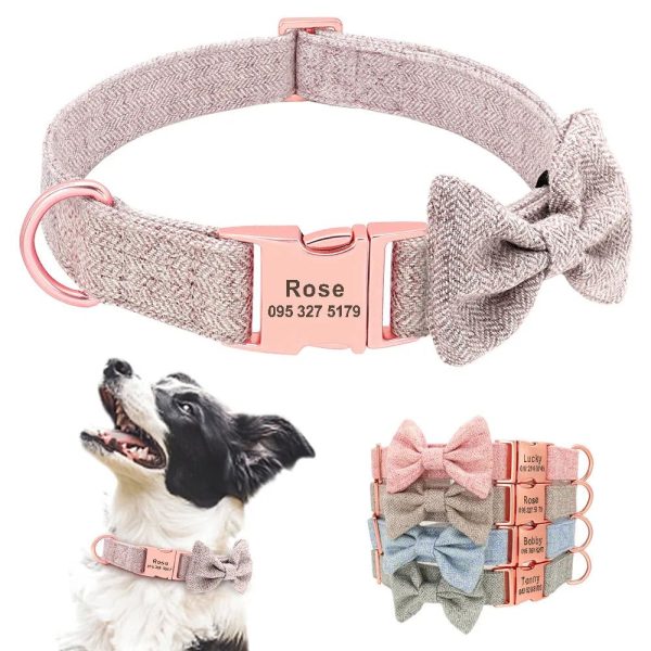 collier de mode pour chien nœud papillon en laine