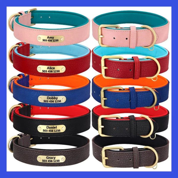 collier personnalisé cuir rembourré Amy