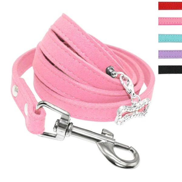 laisse cuir suédé petit chien