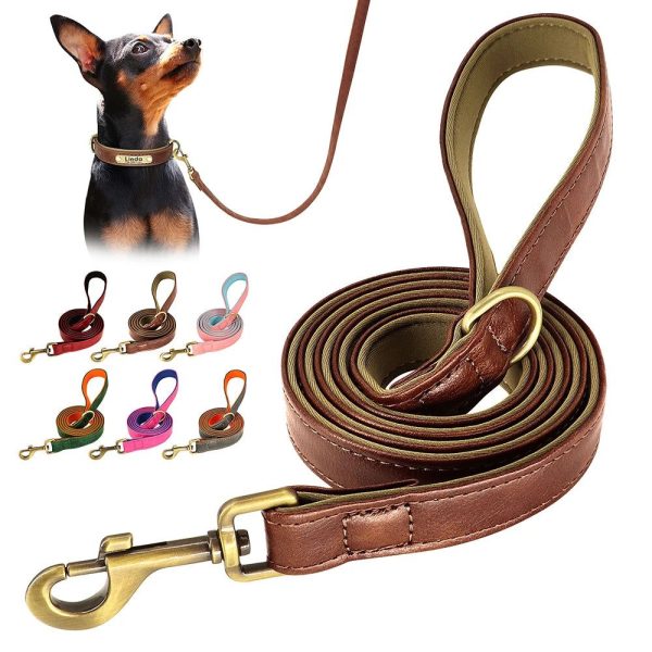 laisse en cuir chien 150cm